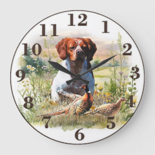 Brittany Spaniel – Veld, Focus, Fazant, Kunst Grote Klok