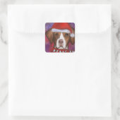Brittany Spaniel Vierkante Sticker (Tas)