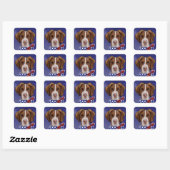 Brittany Spaniel Vierkante Sticker (Vel)