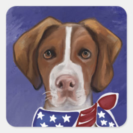 Brittany Spaniel Vierkante Sticker