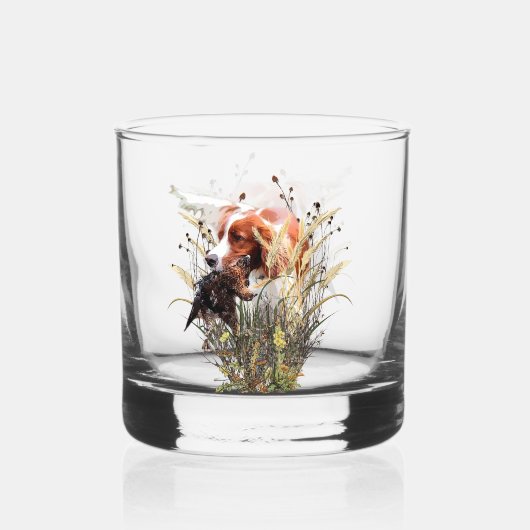 Brittany Spaniel Whisky Glas (Voorkant)