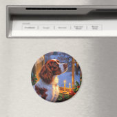 Brittany Spaniel with Christmas Lights Holiday Magneet (Insitu (Vaatwasser))