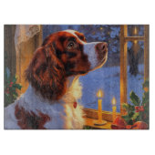 Brittany Spaniel with Christmas Lights Holiday Snijplank (Voorkant)