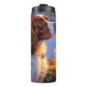 Brittany Spaniel with Christmas Lights Holiday Thermosbeker (Voorkant)
