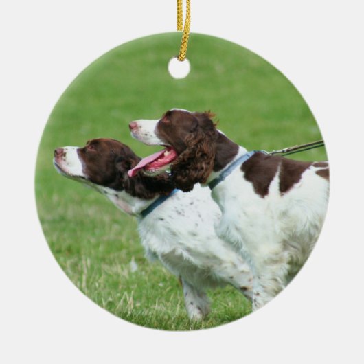 Brittany Spaniels Keramisch Ornament (Voorkant)