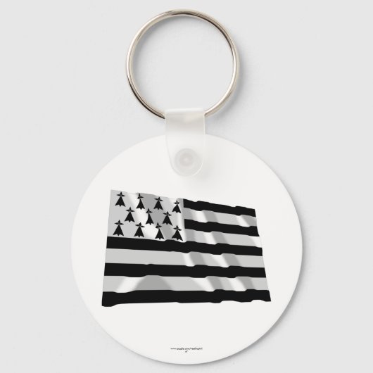 Brittany Waving Flag Sleutelhanger (Voorkant)