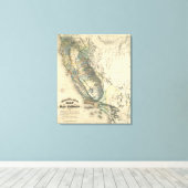 Britton and Rey's Map of California Canvas Afdruk (Insitu (Houten vloer))