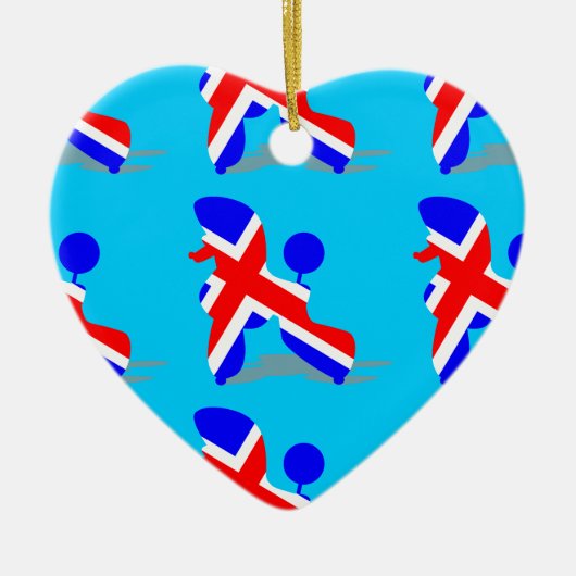 Brittse poedel keramisch ornament (Voorkant)