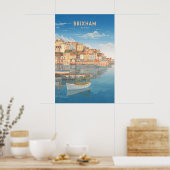 Brixham Devon Affiche de voyage au bord de la mer (Cuisine)