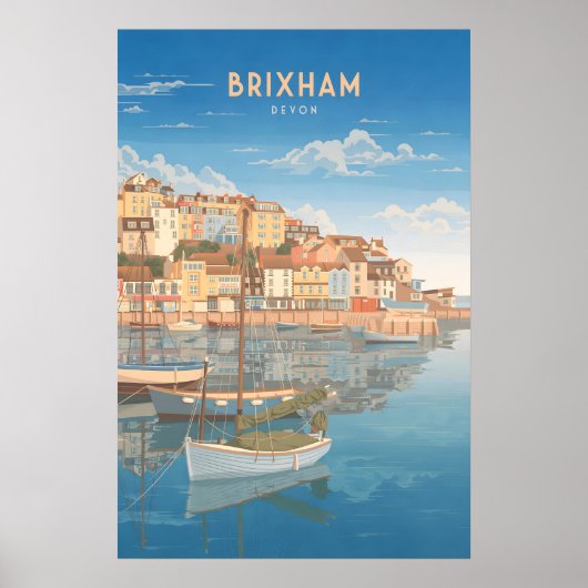 Brixham Devon Seaside Travel Poster (Devant)