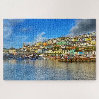 Brixham-erfgoed: kleurrijke heuvel en kerk legpuzzel