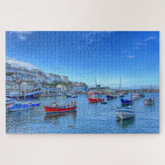 Brixham Haven: Kleurrijke boten & heuvels van Devo Legpuzzel