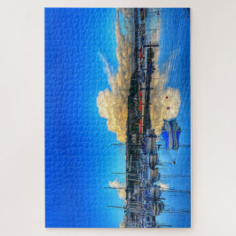 Brixham Reflections: Gouden wolken & Marina uitzic Legpuzzel