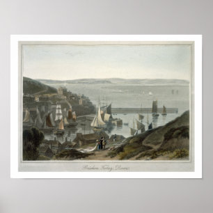 Brixham, Torbay, Devon, uit deel VIII van 'A Voy' Poster