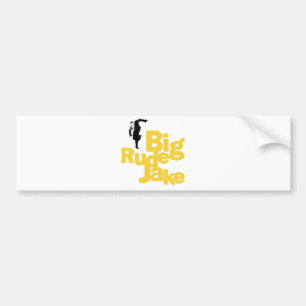 BRJ skanking man bumpersticker, wit bg Bumpersticker