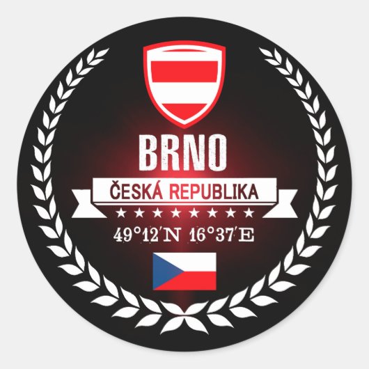Brno Ronde Sticker (Voorkant)