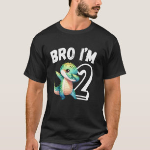 Bro Ik ben 2 jaar oude krokodil 2e verjaardag kind T-shirt