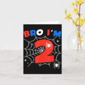 Bro I'm 2 Sder Web Theme 2nd Birthday Party Two Ye Kaart (Gele Bloem)
