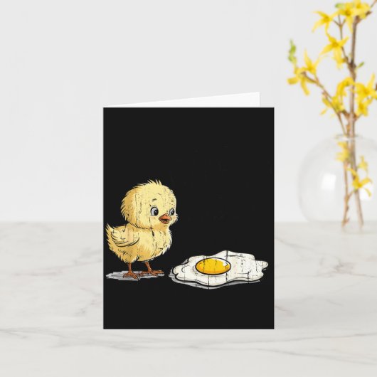 Bro Is That You, Funny Chick And Egg  Kaart (Gele Bloem)