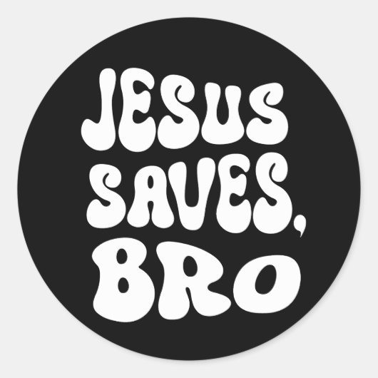 Bro Jezus redt, bro Ronde Sticker (Voorkant)