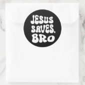 Bro Jezus redt, bro Ronde Sticker (Tas)