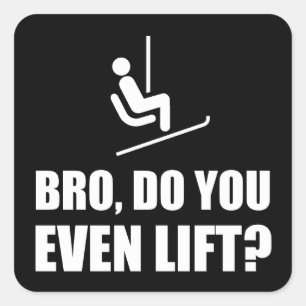 Bro Ski Lift Vierkante Sticker