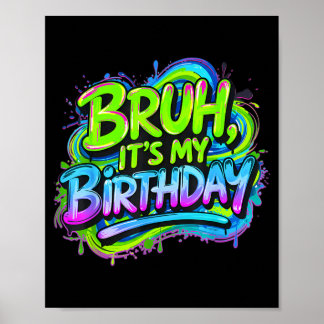 Bro Verjaardag Grappige Gamer Verjaardag Jongen Ti Poster