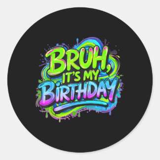 Bro Verjaardag Grappige Gamer Verjaardag Jongen Ti Ronde Sticker