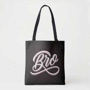 "BRO" Vintage Lettering Tote tas