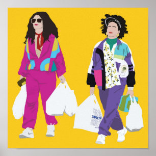Broad City Ilana en Abbi Retro Poster