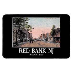 Broad St, Red Bank, New Jersey, Vintage 1910 Magneet