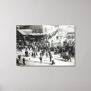 Broad Street Railway Station, Londen, c.1890 Canvas Afdruk