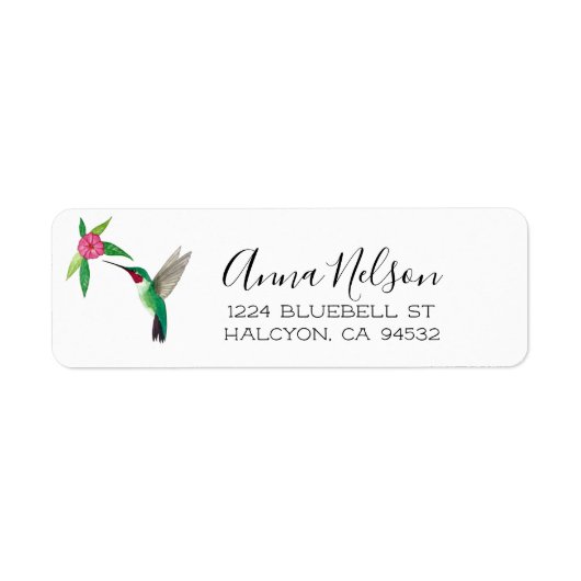 Broad-tailed Hummingbird Return Address Label (Voorkant)