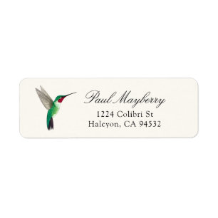 Broad-tailed Hummingbird Return Address Label