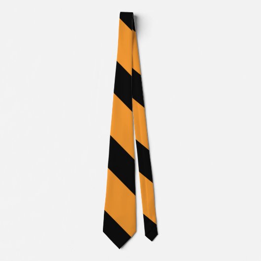 Broad University Stripe Black and Oranje II Stropdas (Voorkant)
