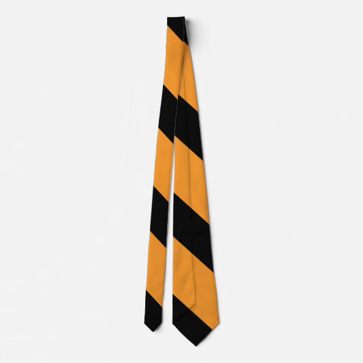 Broad University Stripe Black and Oranje II Stropdas (Achterkant)