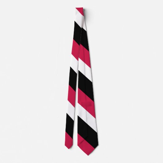 Broad University Stripe, Red White en Black Stropdas (Achterkant)