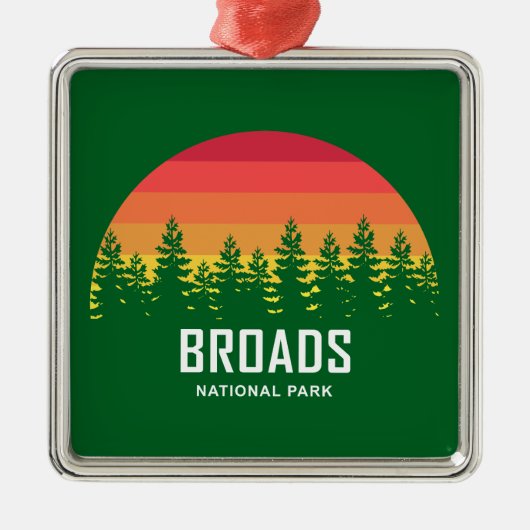 Broads Nationaal Park Rainbow Trees Metalen Ornament (Voorkant)