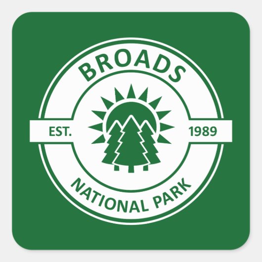 Broads Nationaal Park Sun Trees Vierkante Sticker (Voorkant)