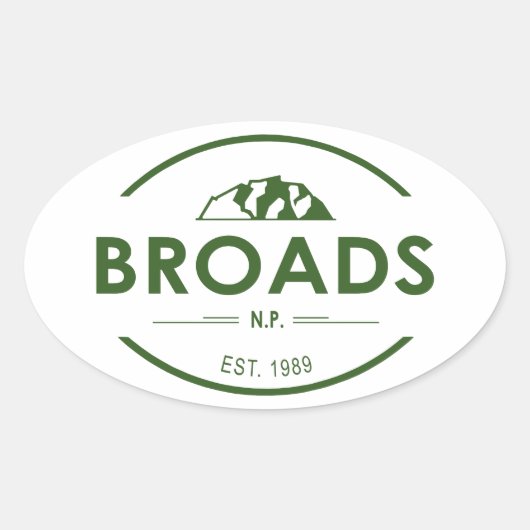 Broads National Park Ovale Sticker (Voorkant)