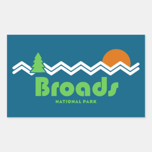 Broads National Park Retro Rechthoekige Sticker