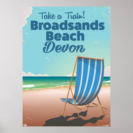 Broadsands Beach Devon vintage reisposter Poster (Voorkant)