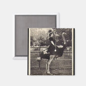 Broadway Actress Ridt een struisvogel uit Magneet (Voorkant / Achterkant)