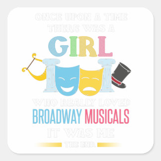 Broadway Fan muzikale theaterliefhebber Vierkante Sticker