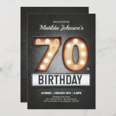 Broadway Marquee 70th Birthday  Fun, aangepast Kaart (Voorkant / Achterkant)