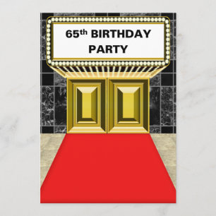 Broadway Marquee Red Carpet 65th Birthday Party Kaart