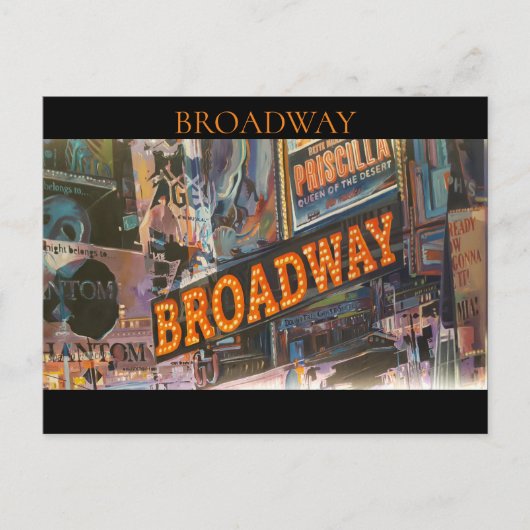 Broadway Neon Lights Briefkaart (Voorkant)