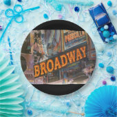 Broadway Neon Lights Papieren Bordje (Feest)