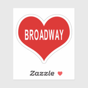 BROADWAY Red Love Heart Vinyl Sticker