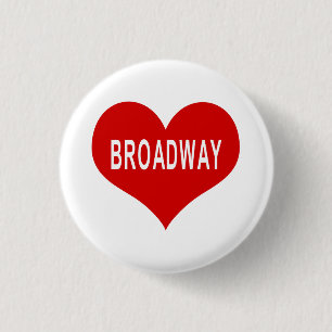 BROADWAY Rode Hart Knop Ronde Button 3,2 Cm